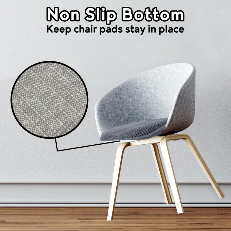 PAGGED PAGGED Grey Chairs Cushions for Dining Chairs 6 Pack Non Slip Foam Kitchen Seat Cushions Washable Soft Thick Patio Pads Large Wooden Metal Tapered Chair Cushions 17"" x 16"" - Image 5