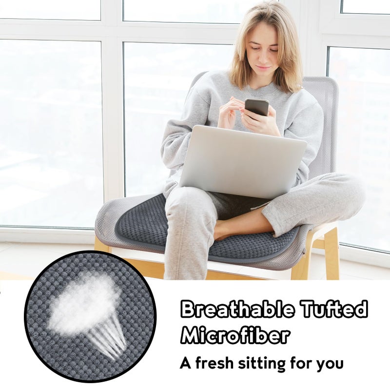 PAGGED PAGGED Grey Chairs Cushions for Dining Chairs 6 Pack Non Slip Foam Kitchen Seat Cushions Washable Soft Thick Patio Pads Large Wooden Metal Tapered Chair Cushions 17"" x 16"" - Image 4