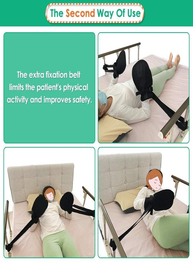 Mistuki Bed Restraints Dementia Gloves Safety Hand Control Mitts Medical Bondage Locking Mittens Patients Caregivers Elderly Protectors Product, Prevent Scratching Harm, 1 Pair Dual Purpose, Black - Image 3
