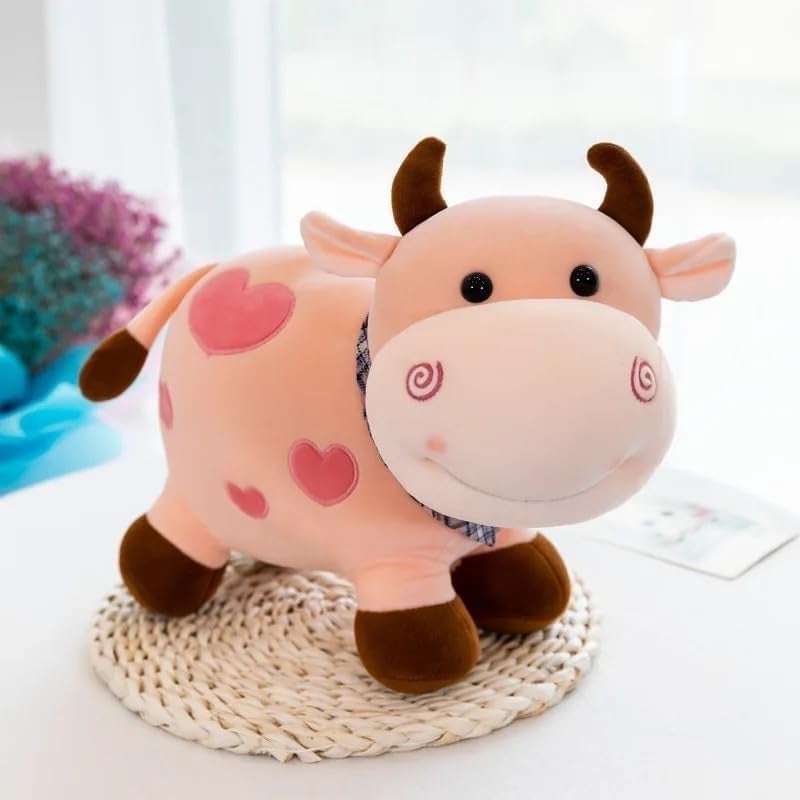 Softdreams Soft Plush Toy for Kids – Cute Stuffed Animal Soft Toy – Soft Cuddly Toy for Baby Boys & Girls, Return Gift & Room Décor - Pink Moo Cow 25cm - Image 1