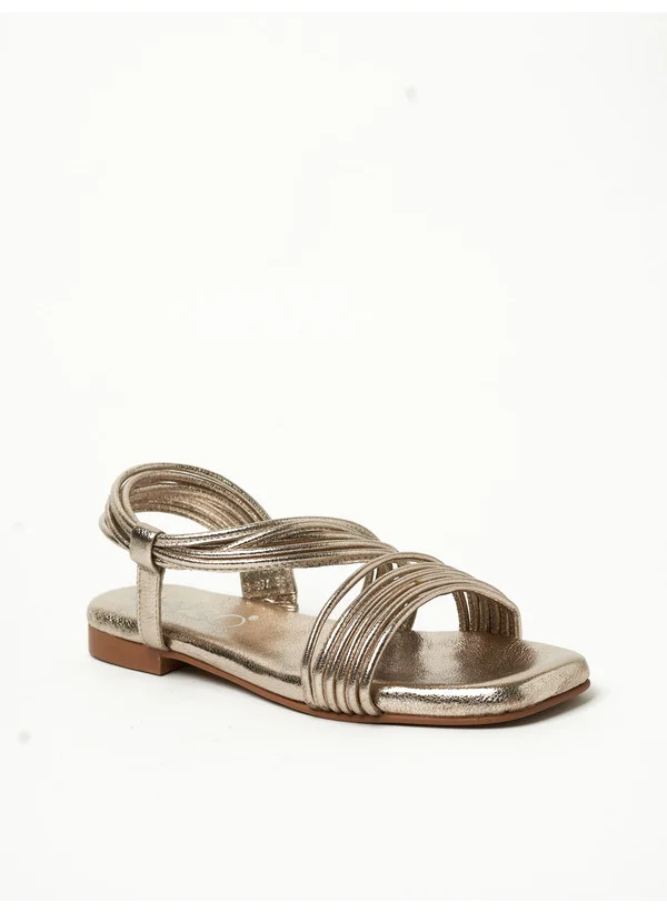 ييزو Y.SO Ladies Flat Sandals With Back Strap Rose Gold | Made In India