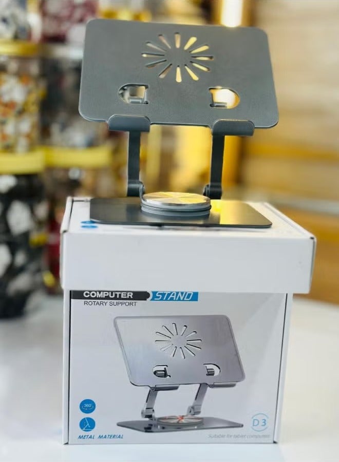 ELTRAZONE 360° Rotating Tablet Stand for Desk – Aluminum Alloy Foldable iPad & Phone Stand Holder with Adjustable Angles for Office, Home, and Entertainment Use - Image 3