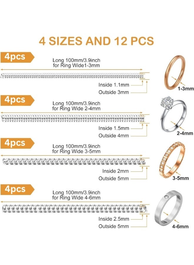 أداة تعديل مقاس الخواتم الفضفاضة – عبوة 16 قطعة بـ 4 مقاسات مختلفة – واقي خاتم سيليكون شفاف غير مرئي للنساء والرجال – أداة لتضييق الخواتم الكبيرة جدًا وتصغير المقاس بدون تغيير مقاس الخاتم – مريحة وآمنة للاستخدام اليومي - Image 2