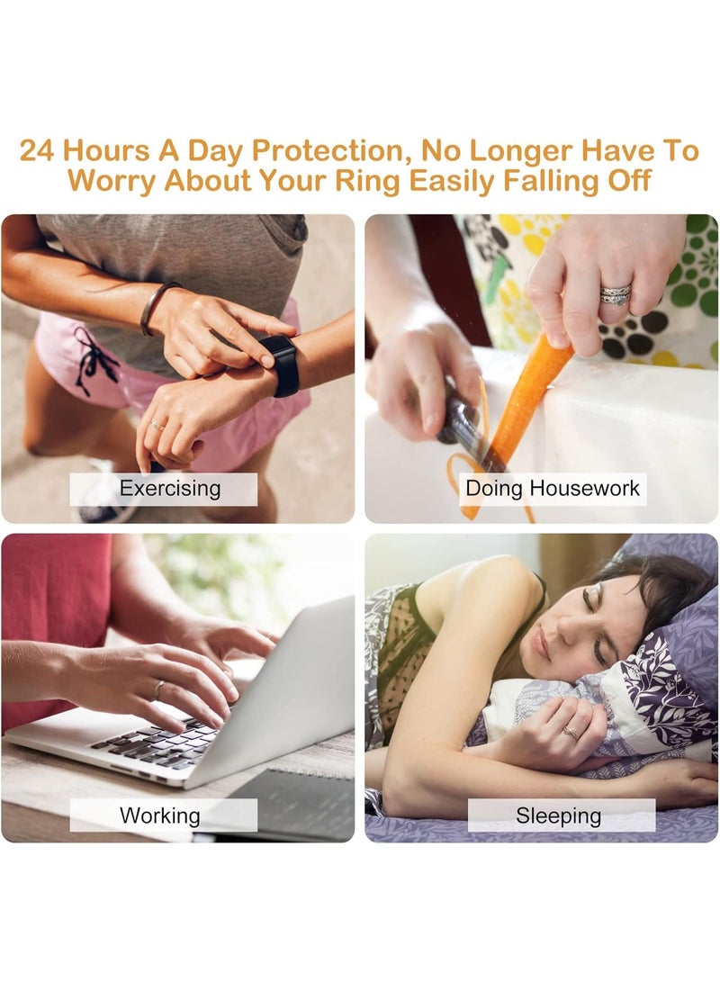 أداة تعديل مقاس الخواتم الفضفاضة – عبوة 16 قطعة بـ 4 مقاسات مختلفة – واقي خاتم سيليكون شفاف غير مرئي للنساء والرجال – أداة لتضييق الخواتم الكبيرة جدًا وتصغير المقاس بدون تغيير مقاس الخاتم – مريحة وآمنة للاستخدام اليومي - Image 5