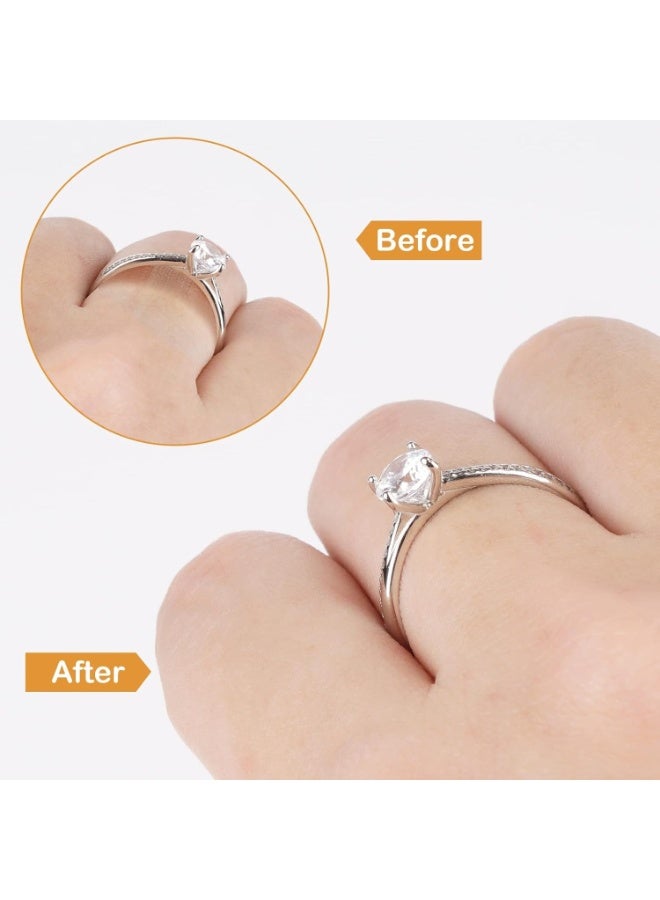أداة تعديل مقاس الخواتم الفضفاضة – عبوة 16 قطعة بـ 4 مقاسات مختلفة – واقي خاتم سيليكون شفاف غير مرئي للنساء والرجال – أداة لتضييق الخواتم الكبيرة جدًا وتصغير المقاس بدون تغيير مقاس الخاتم – مريحة وآمنة للاستخدام اليومي - Image 4