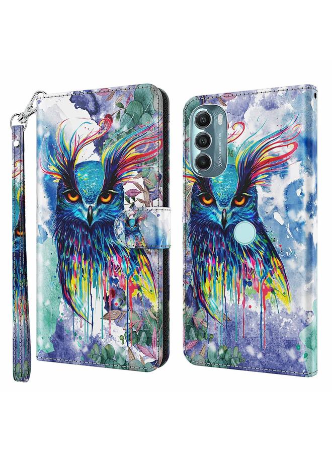 اس-توب جراب لهاتف Motorola Moto G Stylus 5G 2022 بنمط رسم ثلاثي الأبعاد من مادة TPU + PU - Image 1