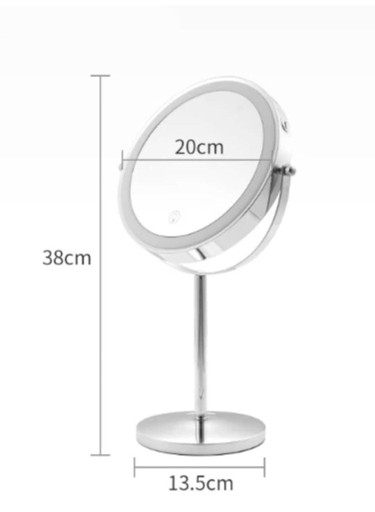 Sumkyle LED Makeup Mirror with Light, Rechargeable Desktop Vanity Mirror, Adjustable Brightness Touch Control Mirror for Girls - Image 2