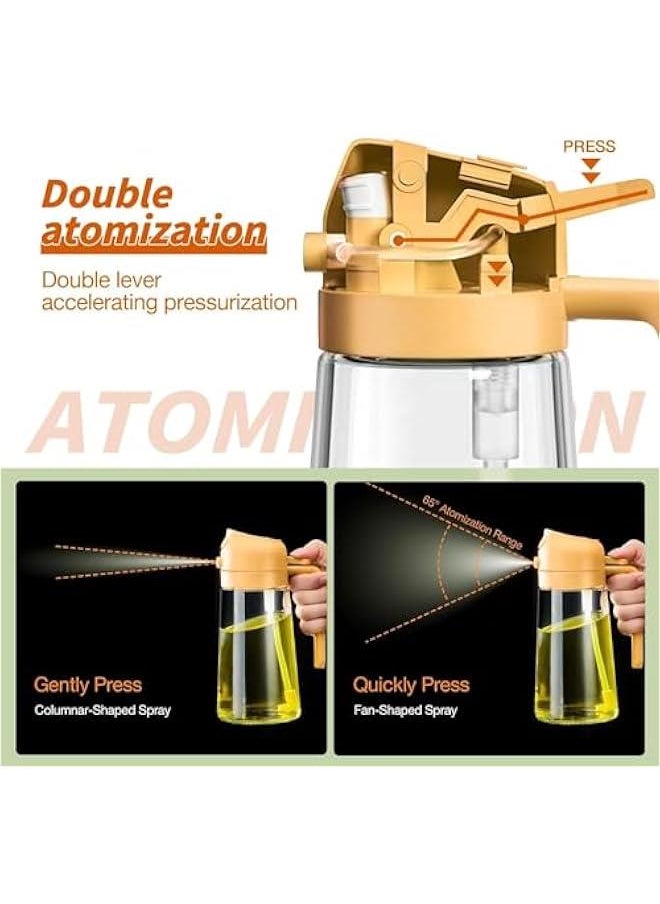 HOOKOR Durku Oil Sprayer for Cooking, 2 in 1 Oil Sprayer for Cooking, 470ml/16oz Glass Oil Spray Bottle with Pourer, Cooking Oil Spray Glass for Used for Air Fryer, Baking, Grilling ﻿ (Orange)  - Image 4