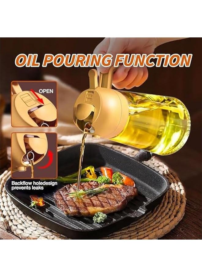 HOOKOR Durku Oil Sprayer for Cooking, 2 in 1 Oil Sprayer for Cooking, 470ml/16oz Glass Oil Spray Bottle with Pourer, Cooking Oil Spray Glass for Used for Air Fryer, Baking, Grilling ﻿ (Orange)  - Image 5