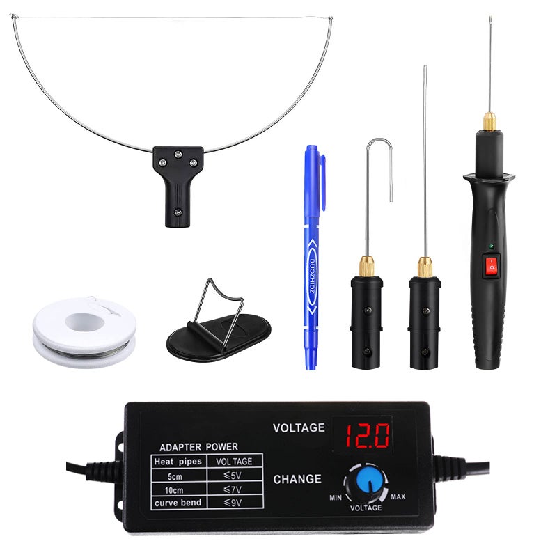 GOCHANGE 4 in 1 Foam Cutter Set with Digital Voltage Controller, GOCHANGE Electric Cutting Machine Pen Tools Kit, 100-240V /18W Styrofoam Cutting Pen with Electronic Voltage Transformer Adaptor - Image 1
