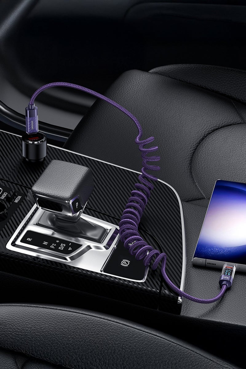 MOOGMAX MX-063 1 Meter 60W Spring Charging Cable, Puple - Image 5