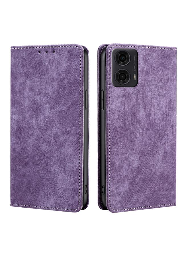 اس-توب جراب لهاتف Motorola Moto G24 4G RFID مضاد للسرقة مصنوع من الجلد المغناطيسي - Image 1