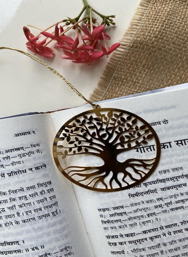 HEALME Brass Tree of Life Bookmark | Golden Finish with Tassel | Luxurious Reading and Gifting for All Ages - Image 3