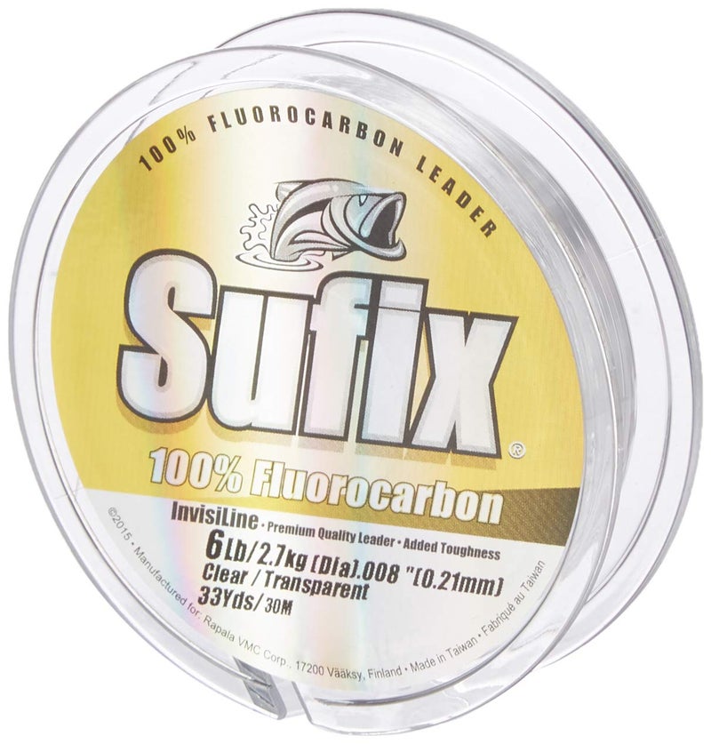 Sufix Invisiline Fluorocarbon Leader 33-Yards Leader Wheel Fishing Line (Clear, 6-Pound) - Image 3