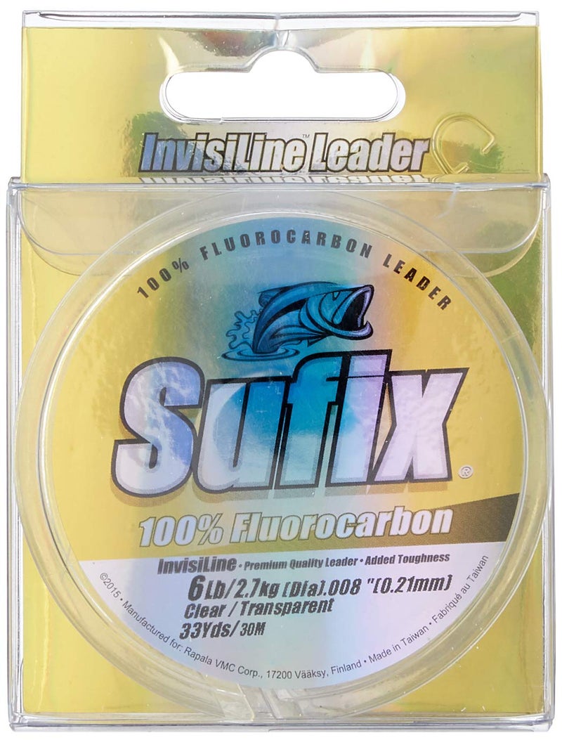 Sufix Invisiline Fluorocarbon Leader 33-Yards Leader Wheel Fishing Line (Clear, 6-Pound) - Image 4