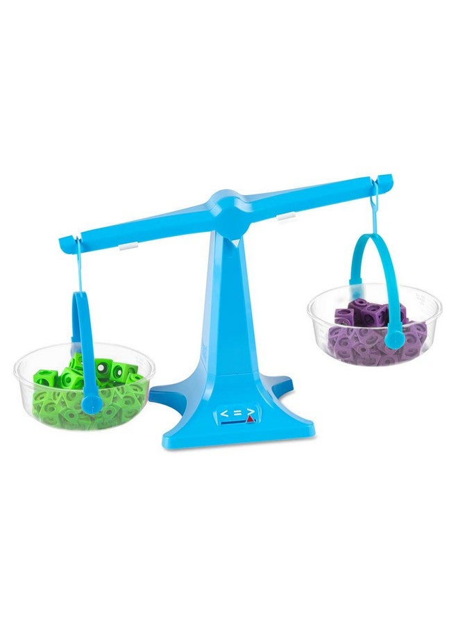 hand2mind hand2mind Blue Nestable Pan Balance, Clear Double Pan Balance Scale for Liquids and Solids, Easy to Assemble Kids Scale, Space Saving Storage Base, Balance Scale for Classroom (1 Base with 2 Pans)  - Image 4
