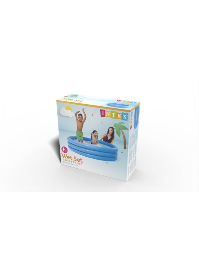 INTEX Crystal Blue Inflatable Swimming Pool - 168 x 38 cm 3-Ring Outdoor Paddling Pool for Kids (Ages 2+), Unisex 168x38cm - Image 1