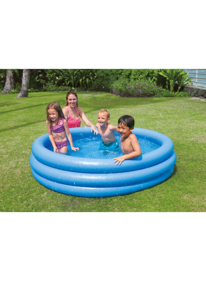 INTEX Crystal Blue Inflatable Swimming Pool - 168 x 38 cm 3-Ring Outdoor Paddling Pool for Kids (Ages 2+), Unisex 168x38cm - Image 4