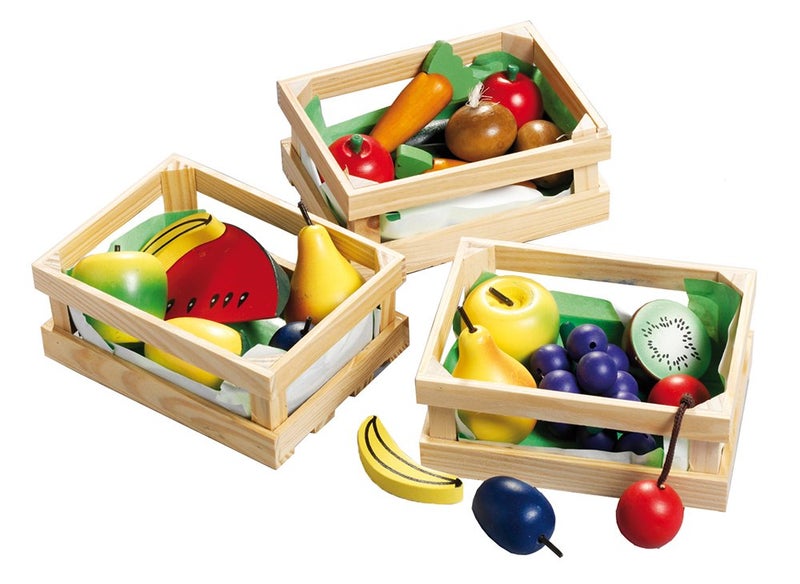 Happy People Happy People 45005 Wooden Fruit and Vegetables, Multi-Color  - Image 1