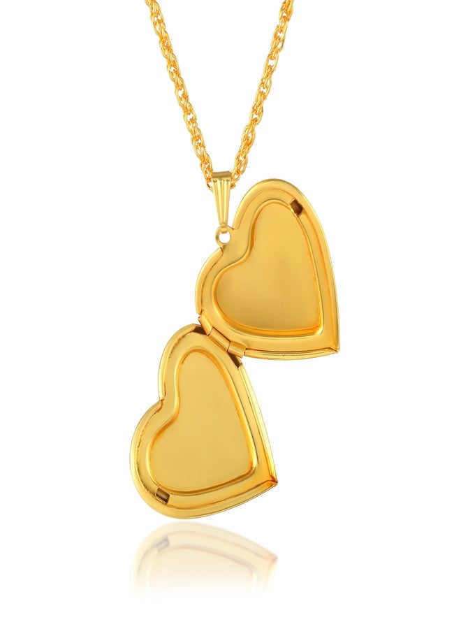 Memoir Gold Plated Love Embossed Voilet Faux Drussy Openable Heart Locket Pendant Jewellery for Women Brass Gold-Plated | Openable | Dual Photo Slots | Gen Z Romance Vibes (PDKL0701) - Image 3