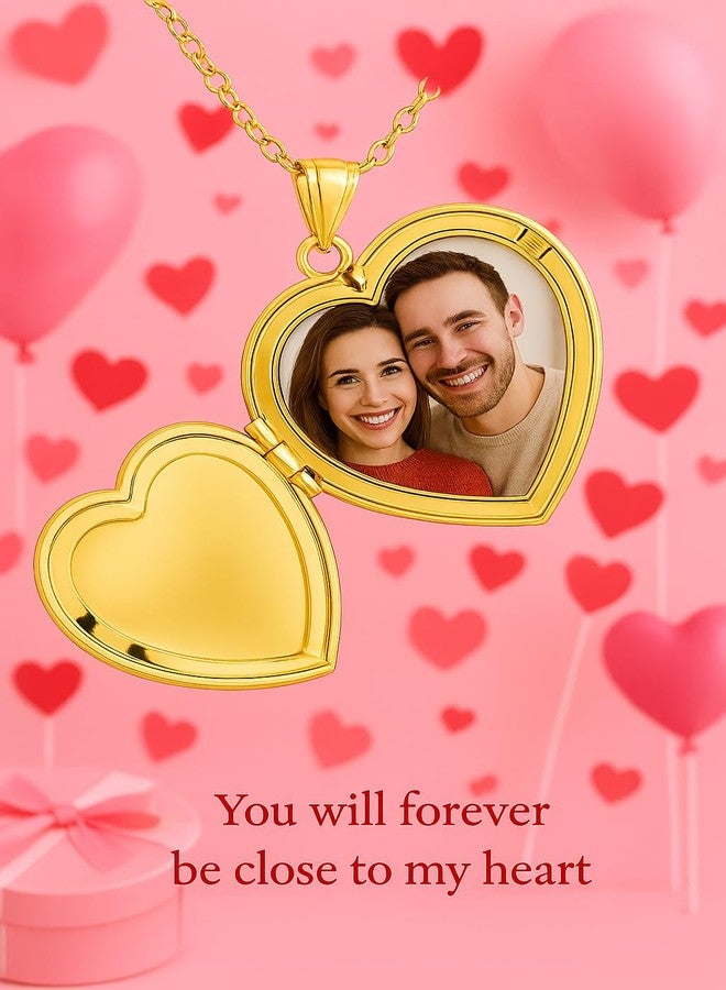 Memoir Gold Plated Love Embossed Voilet Faux Drussy Openable Heart Locket Pendant Jewellery for Women Brass Gold-Plated | Openable | Dual Photo Slots | Gen Z Romance Vibes (PDKL0701) - Image 4