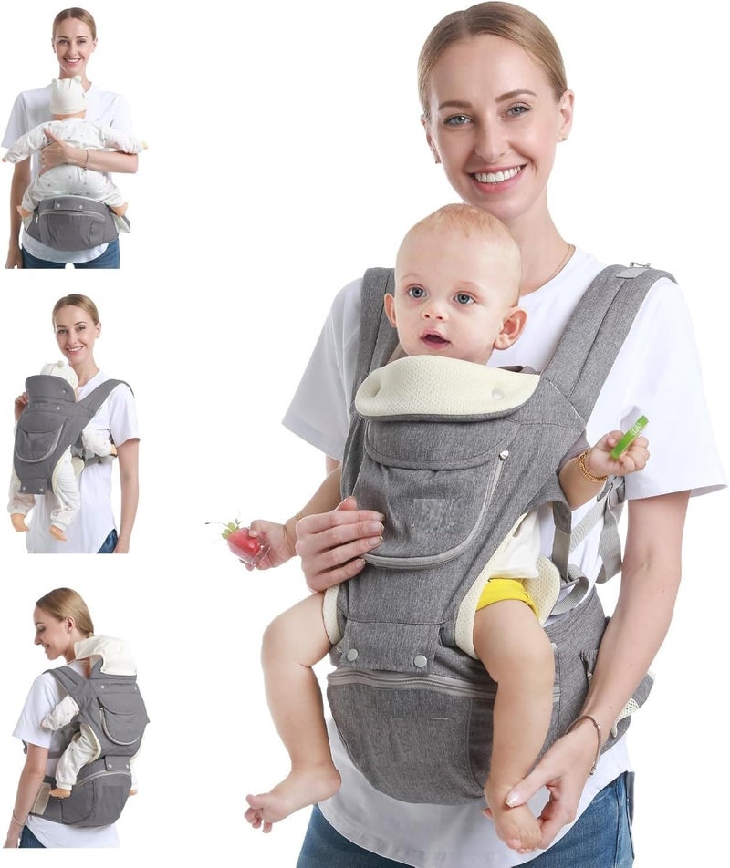 Clefairy Baby Hip Seat Carrier Baby Waist Stool for Child Ergonomic Infant Carrier with Hip Seat Kangaroo Bag Front and Back Baby Holder Carrier 3-36 Months - Image 1