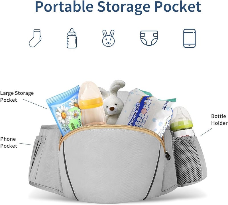 Clefairy Baby Hip Seat Carrier Baby Waist Stool for Child Ergonomic Infant Carrier with Hip Seat Kangaroo Bag Front and Back Baby Holder Carrier 3-36 Months - Image 4