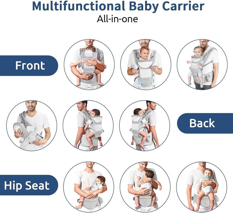 Clefairy Baby Hip Seat Carrier Baby Waist Stool for Child Ergonomic Infant Carrier with Hip Seat Kangaroo Bag Front and Back Baby Holder Carrier 3-36 Months - Image 3
