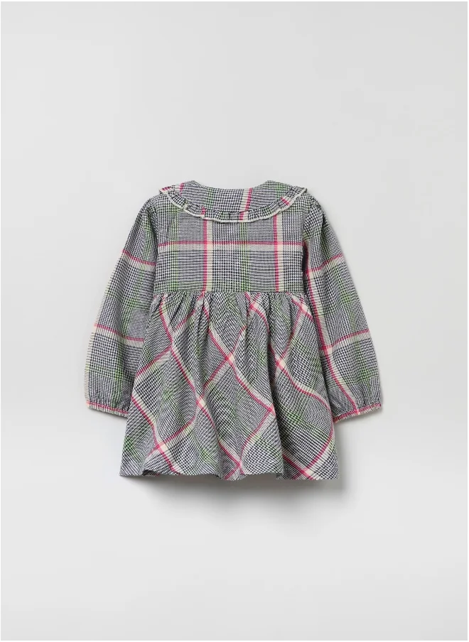 او في اس Ovs Baby Girl Prince Of Wales Check Chemise Dress