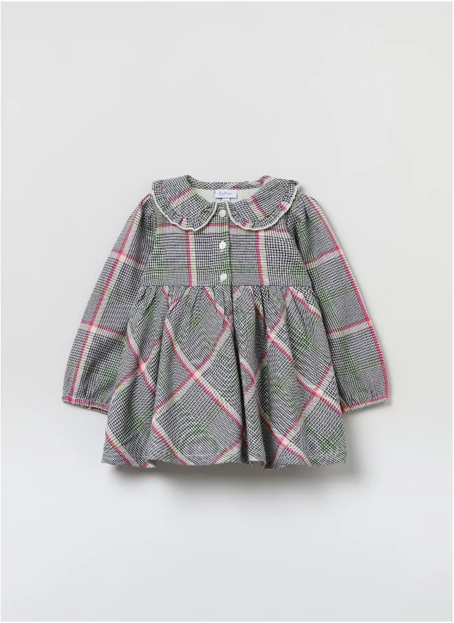 او في اس Ovs Baby Girl Prince Of Wales Check Chemise Dress