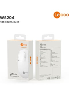 lecoo WS204 Wireless 1200DPI 3-Button Optical Mouse White  - Image 5