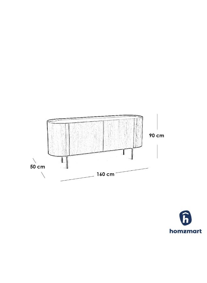 هومزمارت بوفيه خشب ام دي اف و ستيل بني - 160×50×90 سم - Image 3