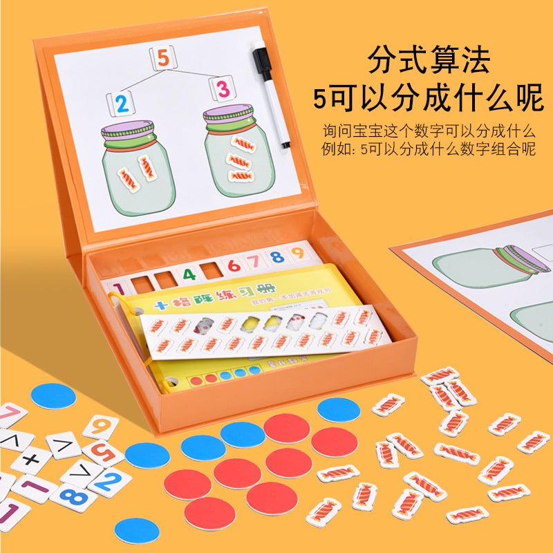 First Grade Mathematics Enlightenment Digital Decomposition Teaching Aids Magnetic Ten Grid Array Kindergarten Early Education Addition And Subtraction Arithmetic Artifact - Image 3