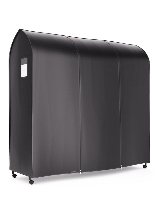 Hangerworld Single Black Waterproof Nylon 6ft Garment Rack Cover - Double Zip for Easy Access - Great Clothes Protection - Image 1