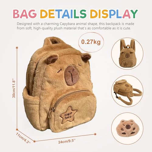 DHUENIOPE Capybara Backpack Multifunctional Durable Casual Daypacks for Outdoor Activities, Hiking, Picnic,Travel, Cute Animal Design, Lightweight Presents for Everyone - Image 2