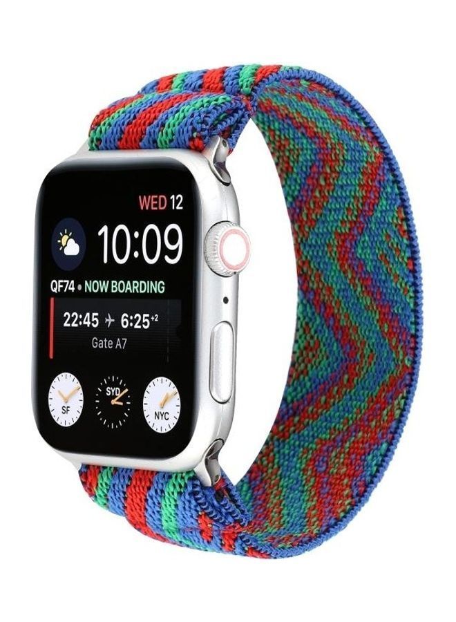 NIBEMINENT Nylon Replacement Strap Watchband For Apple Watch Series 7/6/SE/5/4/3/2/1 45/44/42mm Multicolour - Image 2