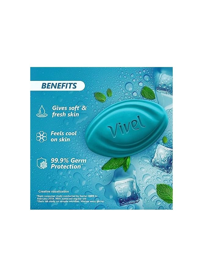 Vivel Cool Mint, Soft Fresh Skin Soap Pack of 4   , 600g (150g - Pack of 4) - Image 2