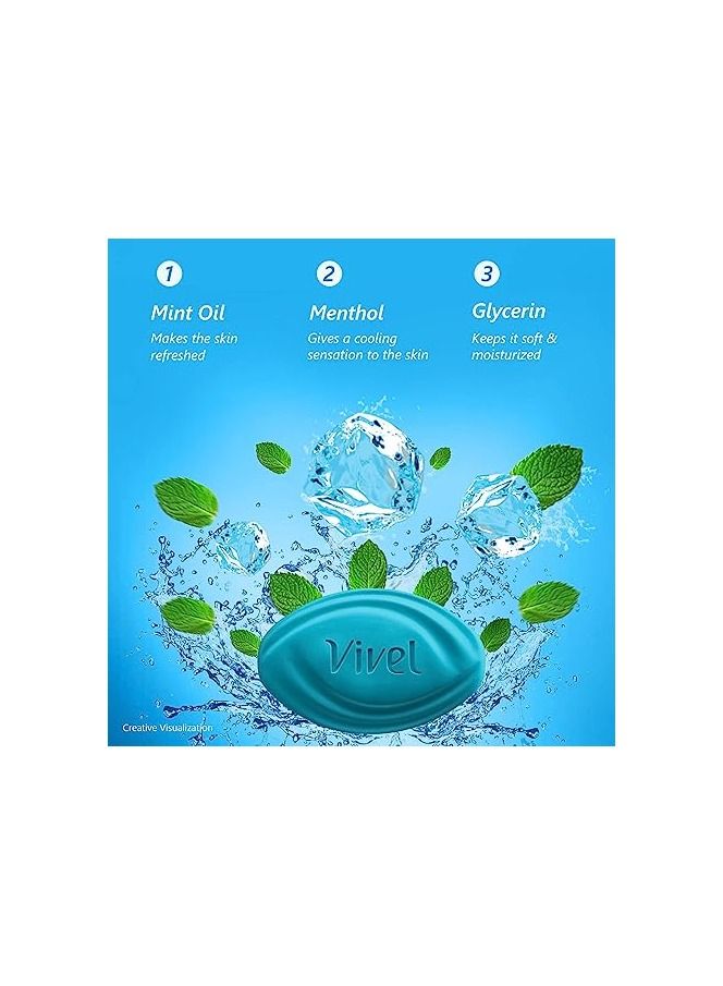 Vivel Cool Mint, Soft Fresh Skin Soap Pack of 4   , 600g (150g - Pack of 4) - Image 3