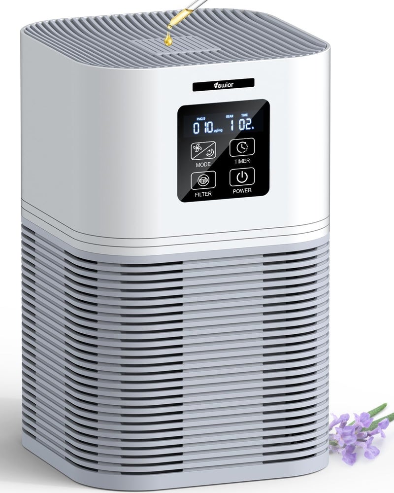 VEWIOR Air Purifiers for Home, Air Purifiers for Large Room up to 1200 sq.ft, H13 True HEPA Air Filter with Fragrance Sponge 6 Timers Quiet Air Cleaner for Pet Dander Wildfire - Image 1