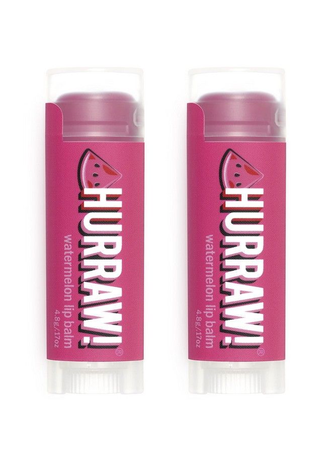 Hurraw! Watermelon Lip Balm 2 Pack: Organic Certified Vegan Cruelty and Gluten Free NonGMO 100% Natural Ingredients Bee Shea Soy and Palm Free Made in USA - Image 2