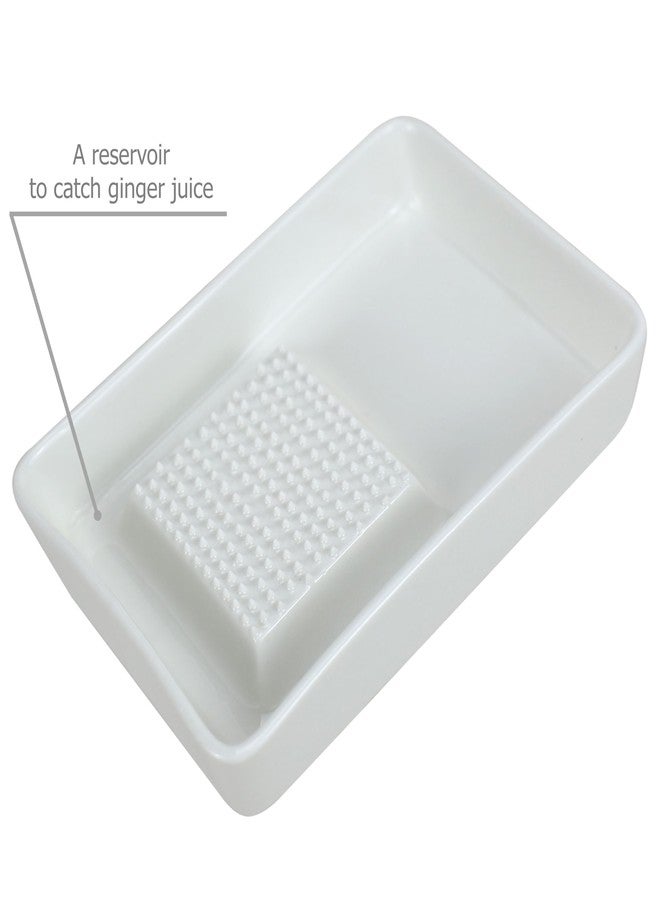 EIKS Ceramics Grater Plate for Ginger Garlic Wasabi Daikon Fruits Root Vegetable Cooking Preparation (Rectangle-shaped) - Image 3