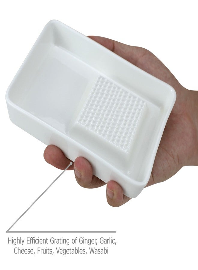 EIKS Ceramics Grater Plate for Ginger Garlic Wasabi Daikon Fruits Root Vegetable Cooking Preparation (Rectangle-shaped) - Image 2