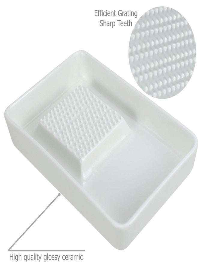 EIKS Ceramics Grater Plate for Ginger Garlic Wasabi Daikon Fruits Root Vegetable Cooking Preparation (Rectangle-shaped) - Image 4