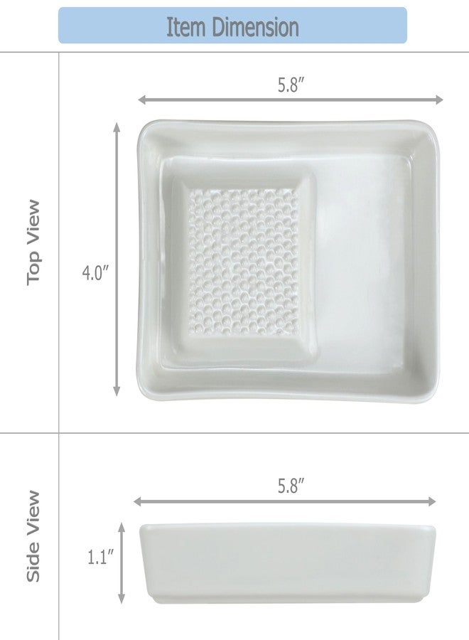 EIKS Ceramics Grater Plate for Ginger Garlic Wasabi Daikon Fruits Root Vegetable Cooking Preparation (Rectangle-shaped) - Image 5