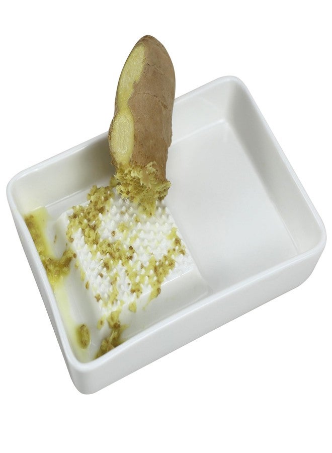 EIKS Ceramics Grater Plate for Ginger Garlic Wasabi Daikon Fruits Root Vegetable Cooking Preparation (Rectangle-shaped) - Image 1