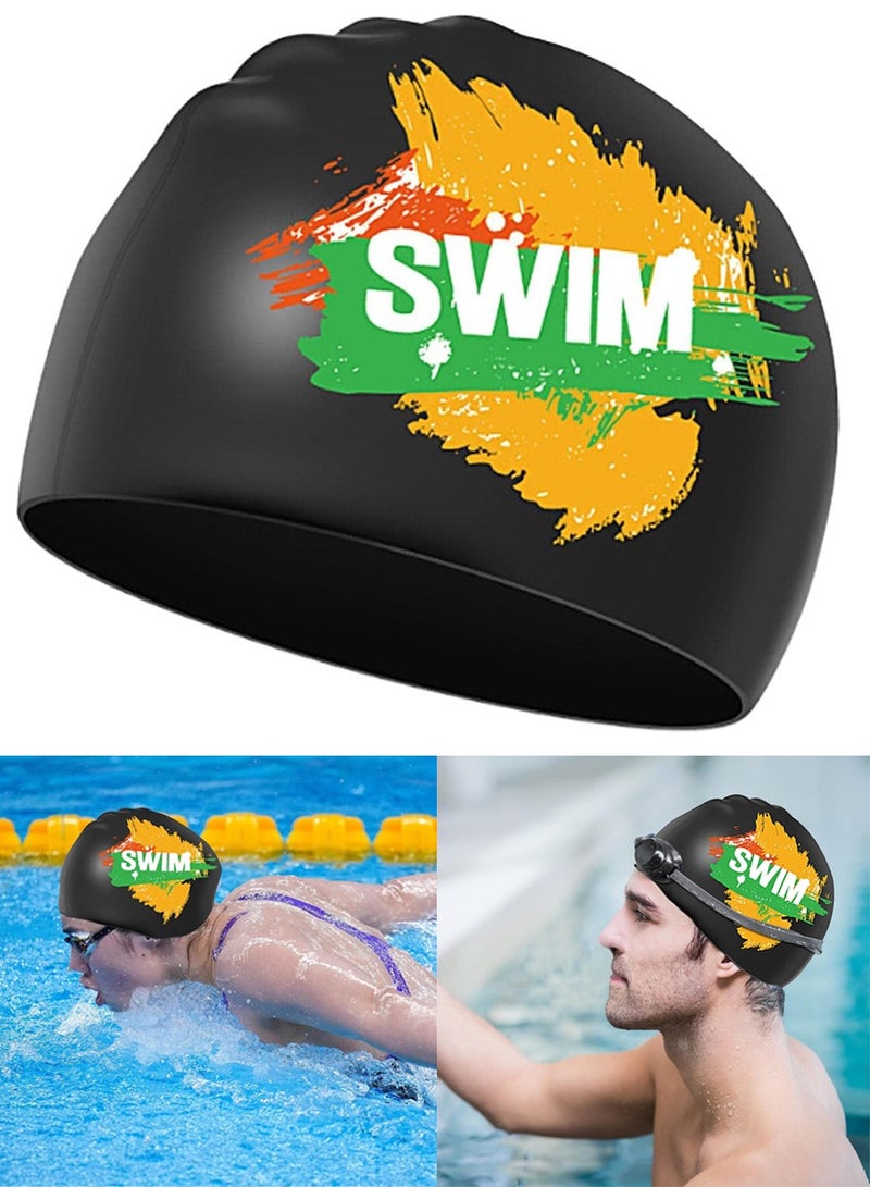 SUPER WINNER Silicone Swimming Cap for Men Women Adults, Durable Flexible and Skin Friendly Bathing Swimming Caps for Long and Short Hairs - Waterproof and Easy to Wear - Image 1