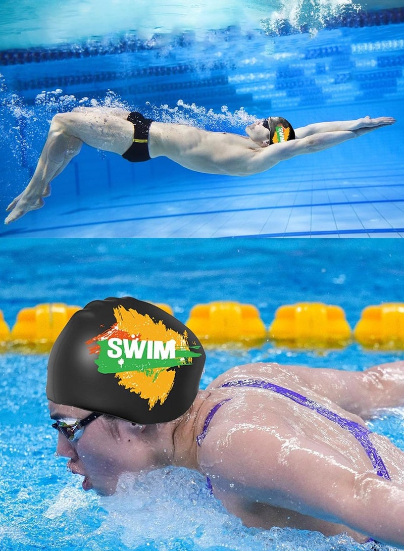 SUPER WINNER Silicone Swimming Cap for Men Women Adults, Durable Flexible and Skin Friendly Bathing Swimming Caps for Long and Short Hairs - Waterproof and Easy to Wear - Image 2