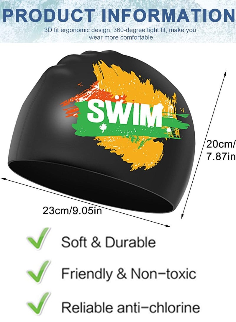 SUPER WINNER Silicone Swimming Cap for Men Women Adults, Durable Flexible and Skin Friendly Bathing Swimming Caps for Long and Short Hairs - Waterproof and Easy to Wear - Image 3