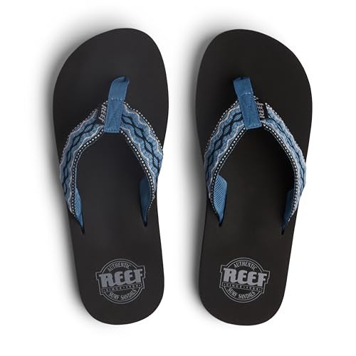 Reef Smoothy Mens Beach Flip Flop, Soft Woven Strap Made From 100% Recycled PET, Vintage Blue, 11 - Image 5