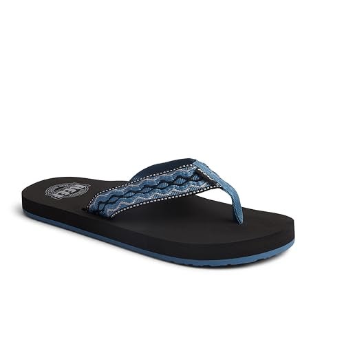 Reef Smoothy Mens Beach Flip Flop, Soft Woven Strap Made From 100% Recycled PET, Vintage Blue, 11 - Image 2